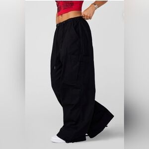 YoungLA W283 Off Duty Oversized Black Cargo Pants